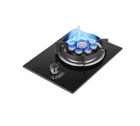 XLTFUC Single Burner Gas Stove Top Cooker, 5.2KW Nine-hole Direct Injection Concentrated Fierce Fire, Black Tempered Glass Cast Iron Pot Rack With Flameout Protection(NG)
