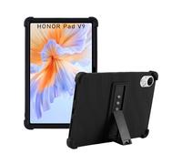 XLTTONG Case for Honor Pad V9 11.5 Inch 2025,Kids Friendly Soft Silicone Cover with PC Adjustable Bracket(Black)