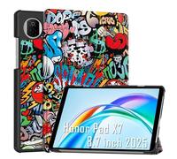 XLTTONG for Honor Pad X7 8.7" Case, Tri-Fold Stand Cover, Graffiti
