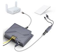 XLTTYWL Starlink Mini Poe Injector, 150W 2 in 1 GigE Passive & ESD Protection Star Link 12v Conversion Kit with StarLink DC&RJ45 Adapter Splitter DC 9-36V/150W for Starlink Mini Dishy