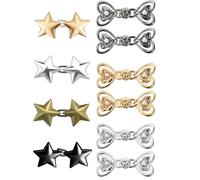 XLTXWD 10 Pcs Waist Tightener Clips, Trouser Waist Tightener, Pants Waist Tightener Heart Waist Adjuster for Loose Pants Jeans to Make Smaller Pearl No Sew Pant Clips No Sewing Decoration Accessories