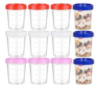 XLTXWD 12 Pcs Small Food Containers with Lids,Snack Containers with Lids, Snack Pots Plastic Pots Reusable Boxes Jars for Lunch Yogurt and Salad Microwave and Fridge