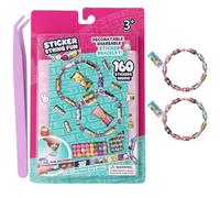 XLTXWD 161Pcs Sticky Rolls Bracelet, Creative Sticker Set, Fun Craft Activity for Creative Play, Includes Pink Tweezers and Decorative Stickers for Bracelet Making