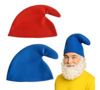 XLTXWD 2 Pack Gnome Hat, Gnome Costume, Curly Garden Gnome Style Dwarf Hat for Adults, Party Headwear Gnome Costume Hat Accessory for Fancy Dress Cosplay Party Festival