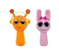 XLTXWD 2Pcs S-prunki Plush 9.8" Colorful Soft Collectible Stuffed for or Boys Girls and Fans（Pink and Orange）
