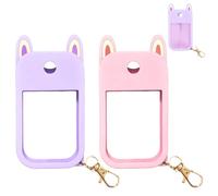 XLTXWD 2PCS Spray Hand Sanitizer Silicone Case, Travel Spray Bottle Cover, Hand Sanitizer Spray Holder, Mini Hand Sanitiser Accessory for On-The-Go Use （Purple and Pink）