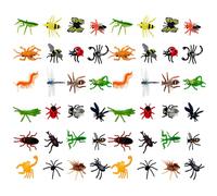 XLTXWD 48PCS Ladybird Figures, Learning Bug Figures for Nature Exploration, Classroom Science Lessons and Party Decorations, Assorted Insect Models with Wings and Common Types