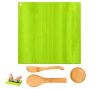 XLTXWD 4PCS Sushi Making Kit, 4-Piece Silicone Sushi Rolling Mat Set with Rice Paddle, Ideal for Homemade Sushi Rolls and Vietnamese Spring Rolls, Complete with 7.5cm Vinegar Dish