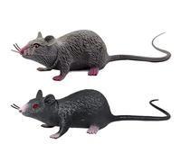 XLTXWD 4Pcs Toy Rat, Rat Toys, Lifelike Fake Mouse Realistic Mice, Spooky Rat, Halloween Prank, Rubber Rat with Long Tail, Creepy April Fool's Day Decorations Mouse Cat Prop Ornament (2pcs)