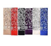 XLTXWD 6 Pcs Cowboy Neckerchief, Bandanas for Women, Mix Colour Assorted Cowboy Polyester Head Scarves Neckerchief Large Handkerchiefs Face Covering Square Bandanas for Men and Women 22x22in
