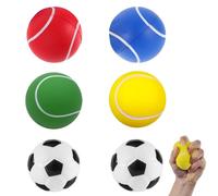 XLTXWD 6Pcs Soft Ball, Sponge Ball Soft Foam Sponge Sports Balls, Sponge Balls Squeeze Stress Football Basketball Tennis Baseball Rugby and Volleyball
