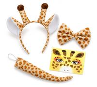 XLTXWD Giraffe Costume, Animal Costume, Soft Faux Fur Suit with Face Sticker for Costume Parties, Unisex Adult Wear
