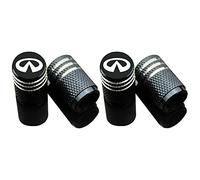 XLUCBS 4 Pcs Car Tyre Aluminium Valve Caps with Seal Ring Tire Stem Dust Covers, for Infiniti FX35 Q50 Q30 ESQ QX50 QX60 QX70 EX JX35 with Logo Tyre Protection Decoration Accessories
