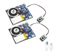 XLW Module - 16MB Push Button Activated Sound Module with Speaker, Type-C Cable, and Easy Recording Capability16 Minutes for Personalized Greetings, DIY Projects, and Holiday Crafts (Blue-2Pack)