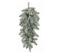 XLWLLNJ 2 Pieces Artificial Fir Teardrop Swag Snowy Frosted Artificial Fir Teardrop Thick Holiday Decor for Mantels, Entryways