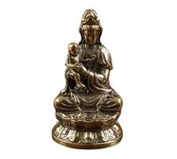 XLWLLNJ A Standing Statue of Kannon Bodhisattva And A Sculpture of A Buddha Child Are Placed on The Table.