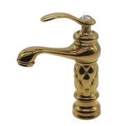 XLWLLNJ Basin Faucet Sink Tap Vanity Mixer Lavatory Spout with Textured Lower Column Decorative Band Water Brass and Materials, Color to 5, Light Luxury