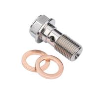XLWLLNJ Brake Caliper Bleeder Screw Banjo Bolt Copper Washers Motorcycle Hardware Hydraulic Component CNC Machined 304 Stainless Steel Suitable for, 1.0, Non-bleed Silver