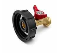 XLWLLNJ Brass Faucet Adapter IBC Tote Fitting Spigot Valve Connector with Quick Lever Control Built for Water Output and Spill Suitable for Garden Irrigation, 2 Inch Coarse Thread to 1/2 Inch Faucet