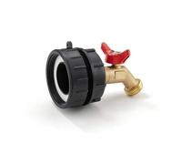 XLWLLNJ Brass Faucet Adapter IBC Tote Fitting Spigot Valve Connector with Quick Lever Control Built for Water Output and Spill Suitable for Garden Irrigation, 62mm Fine Thread to 1/2 Inch Faucet