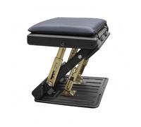 XLWLLNJ Car Seat Footrest Leg Rest Cushion Stand with Padded Top and Folding Metal Frame Adjustable Slots and Portable Design for Front Second Row Seating, Black, Black