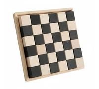 XLWLLNJ Children Building Blocks Wooden Mosaic Blocks Set Rainbow Blocks Color Sorting Pattern Making Basswood Smooth Finish Build Reset Try Again Open Ended, Black And White Mosaic