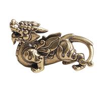 XLWLLNJ Feng Shui Brass Kylin Statue Figurines Art Crafts Handcrafted Ornament Sculpture for Cafe Housewarming Bar Decorations