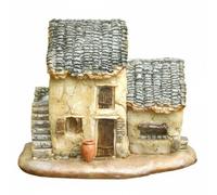 XLWLLNJ House Figurine Rustic Resin Ornament Mini Cottage Hand Painted Model Nostalgic Country Decor Piece Suitable for Desktop Indoor Display, Zhiyuan Old House