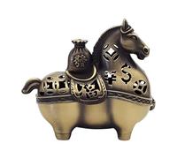 XLWLLNJ Incense Burner Meditation Horse Incense Holder Bowl with Lid Cone Coil Burner Copper Material Suitable for Living Room Bedroom Hotel Meditation Room, Multi, S