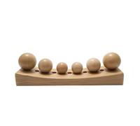 XLWLLNJ Lumbar Massage Pillow Wooden Back Massager Curved Arch Base Acupressure Balls Solid Wood Portable Support Suitable for Home Office Long Drives Work 34x9x10.5cm