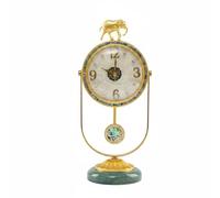 XLWLLNJ Luxury Home Clock Table Clock Desk Clock Elephant Clock With Metal Shell Glass Body And Quiet Suitable for living room bedroom office shelves sideboards desks gift giving home decoration