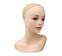 XLWLLNJ Mannequin Head Display Stand Female Bald Mannequin with Shoulder Holder Makeup Face PVC Material Suitable Display Store Fixtures, 34cm