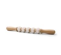 XLWLLNJ Massage Roller Body Roller Manual Massager Wooden Massager Muscle Massager Trigger Point Massager Solid Hardwood, Leather Five-Wheel Massager Stick 27.5 2cm