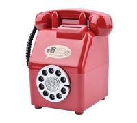 XLWLLNJ Retro Telephone Piggy Bank Telephone Money Box Decoration Change Container Vintage Telephone Piggy Bank Pot Lack, Red