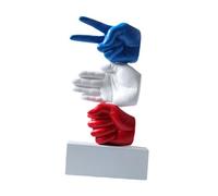 XLWLLNJ Rock Paper Scissors Decorative Sculpture 35.5cm for Living Room, White Base