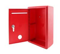 XLWLLNJ Suggestion Box Mail Box Ballot Box with Lock Wall Mounted Window Complaint Box Charity Donation Box Comment Box, Red