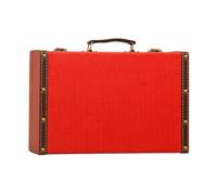 XLWLLNJ Tabletop Storage Trunk Rigid MDF Storage Case with Metal Hardware Sturdy Treasure Chest for Desktop, Shelf Display, Red