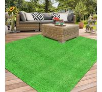 XLX TURF Outdoor Artificial Grass Rug 4FT X 4FT, Green Synthetic Turf Floor Mat for Balcony, Patio, Yard, Pets Dogs Grass Pad