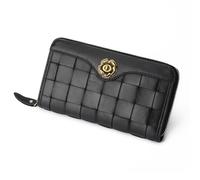 XLyrriun Women Fashion Long Lady Wallet Leather Wallet for Women Plaid Woman Purse Female Casual Hand Bag for Cash, Card(Black)