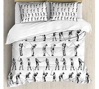 XLYYDS 3D Golf Ball Double Duvet Cover Set, Soft Microfibre Sports Theme Bedding Set, Golf Ball Quilt Cover 200x200 cm and 2 Pillowcases