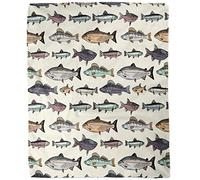 XLYYDS fish 3D Printed Flannel Throw Blanket, Fluffy Warm Fleece Blanket Soft fish Blankets Kids Adults Blanket for Bed, Couch and Sofa