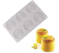 XLZSP 6 Cavity Mosquito Coil Shaped Non-Stick Silicone Molds 3D Spiral French Dessert Mousse Cake Mould DIY Cake Tool