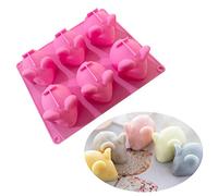 XLZSP 6 Cavity Mouse Cartoon Animal Silicone Fondant Molds Handmade Soap Candle Mold Tray Pan Mousse Pudding Chocolate Cookie Sugar Craft Ice Mould DIY Cup Cake Decorating Baking Tools