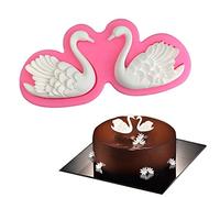 XLZSP Swan Shape Sugar Fondant Cake Mould Cutter Decorating Tools Silicone Sugarcraft Mold Pink