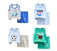 XM-Amigo 8 Pieces Baby Boys Sleeveless Vest Shorts Set,18-24 Months