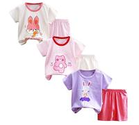 XM-Amigo Girls 3-Set Short Sleeve Shorts T-Shirts Half Sleeve, Pack of 6 （Without Shoulder Buckle）