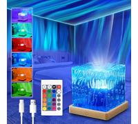 XM-mengpanwei Aurore Star Sky Projector LED 16 Colours Aurora Borealis Projector Rechargeable Cube Night Light Bedroom Bedside Lamp for Bedroom Decoration Gift