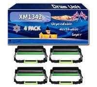 XM1342 Drum Unit Compatible for Lexmark MS331 dn MS 430 Series MS 431 dn MS 431 dw MX 331 adn MX 430 Series Printers, High-Definition Printing Effect with Chip, 40000 Pages (4 Pack Black)
