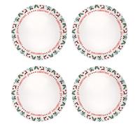 Set Of 4 Dinner Plates Joy Range Porcelain Festive Christmas Dinner Setting Decor