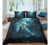 XMABDIEPO 3D Printed Fantasy Elf Girl Duvet Cover Brushed Microfiber Mystical Forest Scene Comforter Cover Stain Resistant Durable for Birthday Gift Adults Home Daily Bedding Use Double（200x200cm）